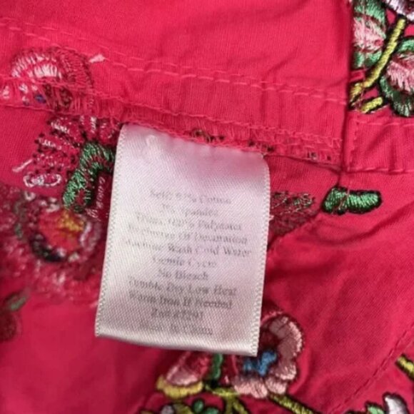 Vtg Johnny Was BIYA Cotton S Floral Embroidered Flowers Jacket Blazer Top - Picture 5 of 10